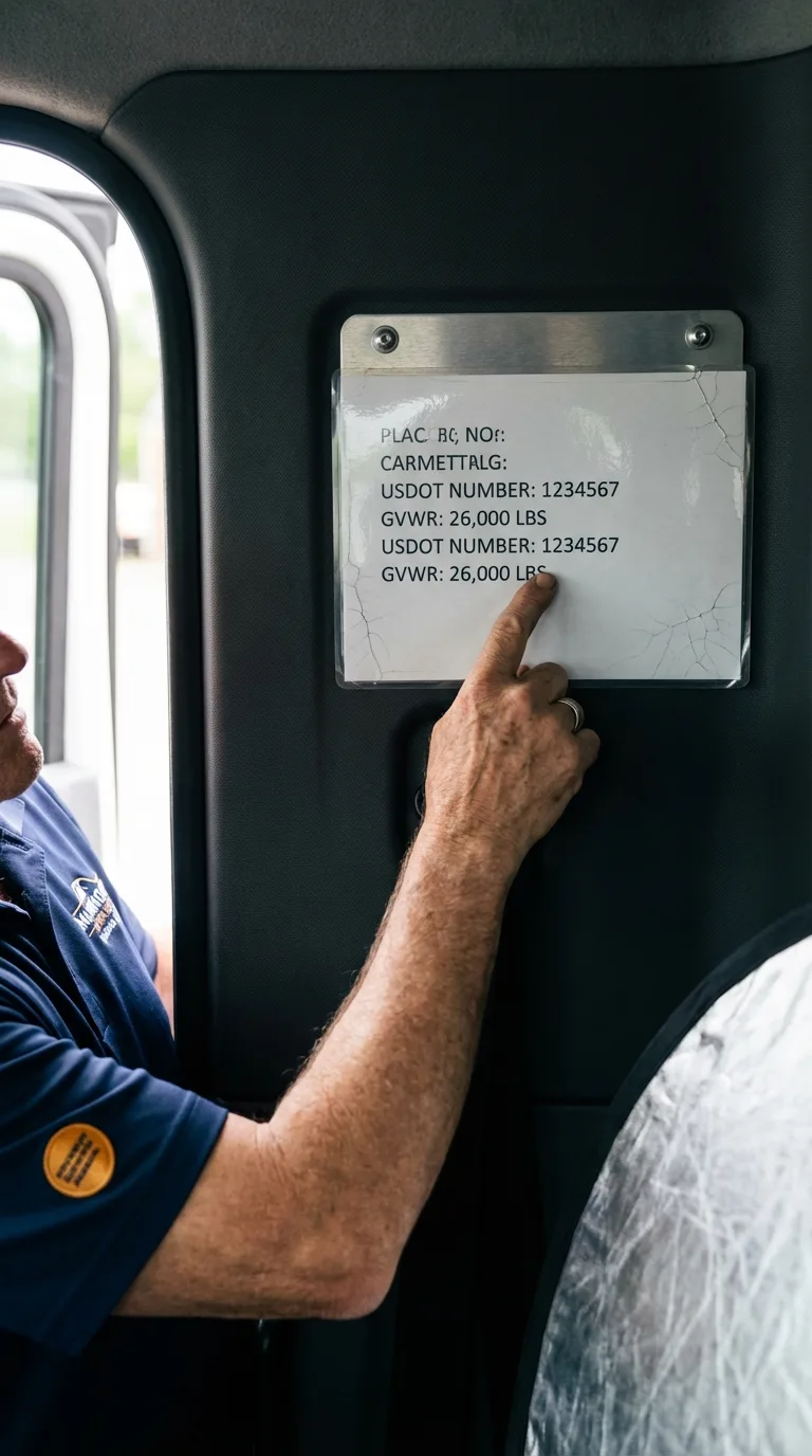 USDOT licensing placard verification in Lake Odessa